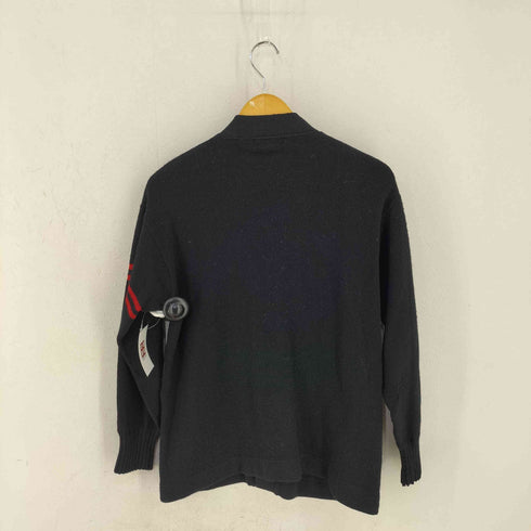 40~50s sandknit レタードカーディガン 樹脂ボタン メンズ