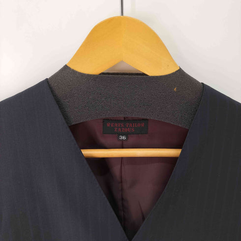 リーツテイラーザズー REATS TAILOR ZAZOUS ストライプ サテン切替 ベスト メンズ US:36