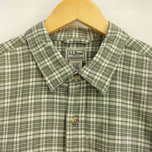 エルエルビーン L.L.Bean 00s リネン混 ポケット半袖チェックシャツ メンズ L