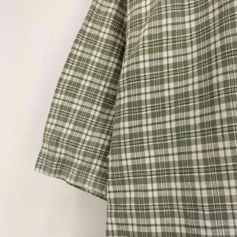 エルエルビーン L.L.Bean 00s リネン混 ポケット半袖チェックシャツ メンズ L