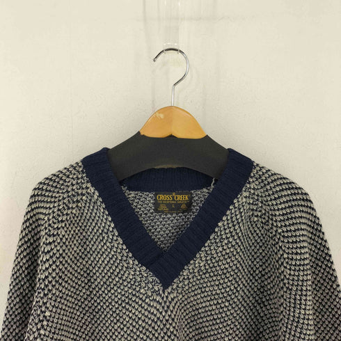 クロスクリーク CROSS CREEK バーズアイ Vネックニット メンズ import:L