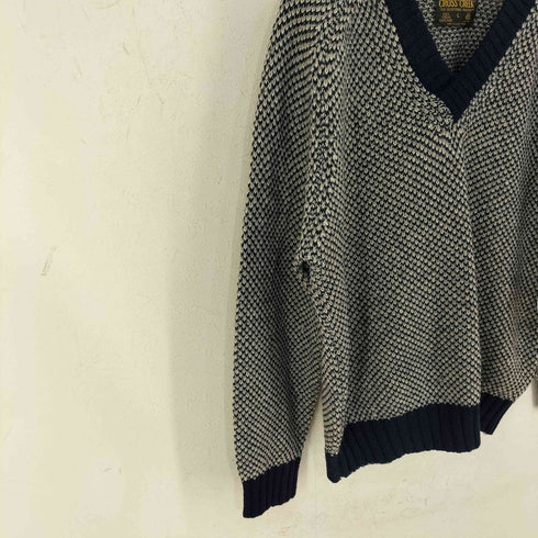 クロスクリーク CROSS CREEK バーズアイ Vネックニット メンズ import:L