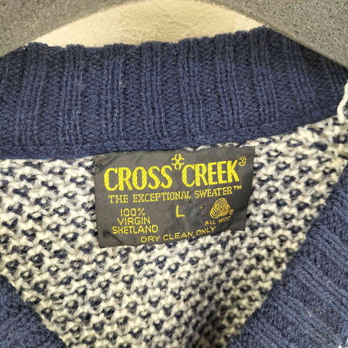 クロスクリーク CROSS CREEK バーズアイ Vネックニット メンズ import:L