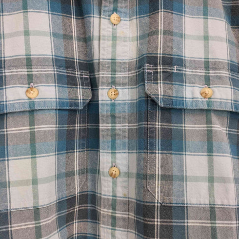 エルエルビーン L.L.Bean 00s TRADITIONAL FIT ダブルポケット 半袖ポケットチェックシャツ メンズ L