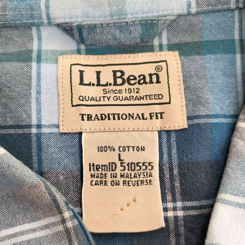 エルエルビーン L.L.Bean 00s TRADITIONAL FIT ダブルポケット 半袖ポケットチェックシャツ メンズ L