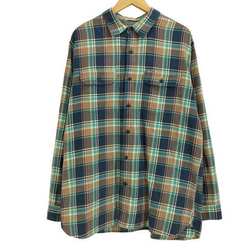 エルエルビーン L.L.Bean 00s SLIGHTLY FITTED マドラスチェック ダブルポケット長袖シャツ メンズ L