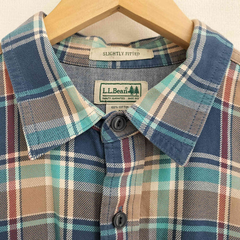 エルエルビーン L.L.Bean 00s SLIGHTLY FITTED マドラスチェック ダブルポケット長袖シャツ メンズ L