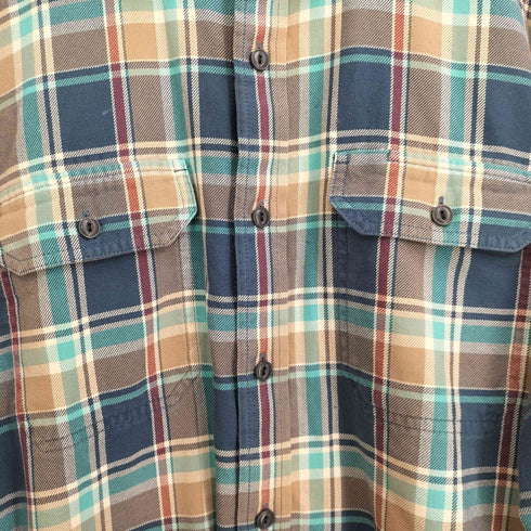 エルエルビーン L.L.Bean 00s SLIGHTLY FITTED マドラスチェック ダブルポケット長袖シャツ メンズ L