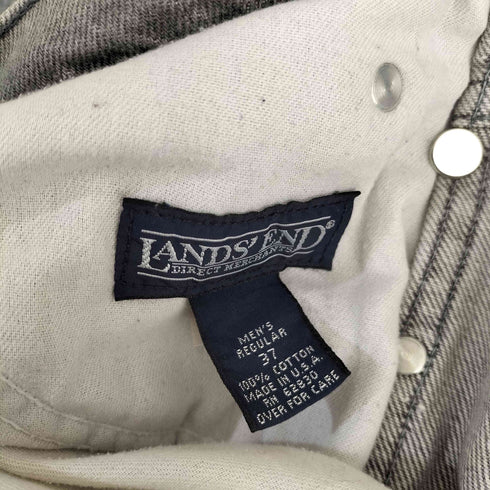 ランズエンド LANDS END USA製 ワイドストレートデニムパンツ 先染め メンズ 37