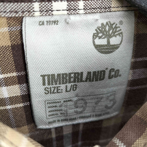 ティンバーランド Timberland ロゴ刺繍 マドラスチェックシャツ メンズ L