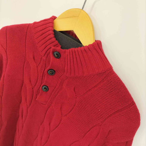 チャップス CHAPS ハーフボタン コットン100% ケーブル編みニット メンズ JPN:M