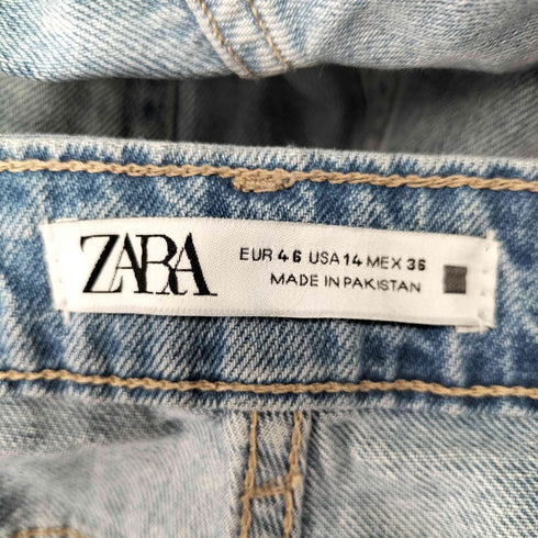 ザラ ZARA HIGH BRAIDED WAIST WIDE LEG JEANS レディース 36