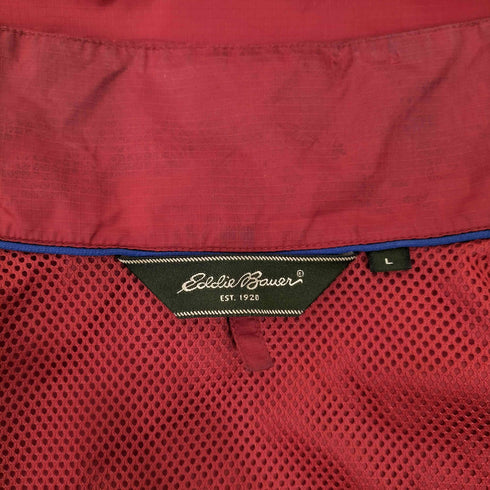エディーバウアー Eddie Bauer ロゴ刺繍 リップストップナイロン フーデット ナイロンジャケット メンズ L