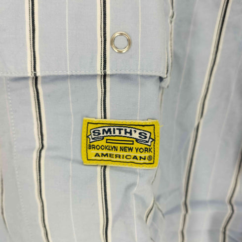 スミス SMITH’S ストライプ 開襟 オープンカラー 半袖 ワーク シャツ メンズ import:M