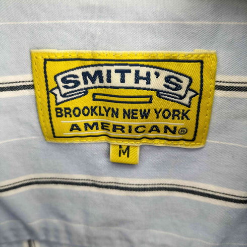 スミス SMITH’S ストライプ 開襟 オープンカラー 半袖 ワーク シャツ メンズ import:M