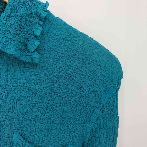 イッセイミヤケミー ISSEY MIYAKE me 23AW カリフラワーシャツ ターコイズ レディース