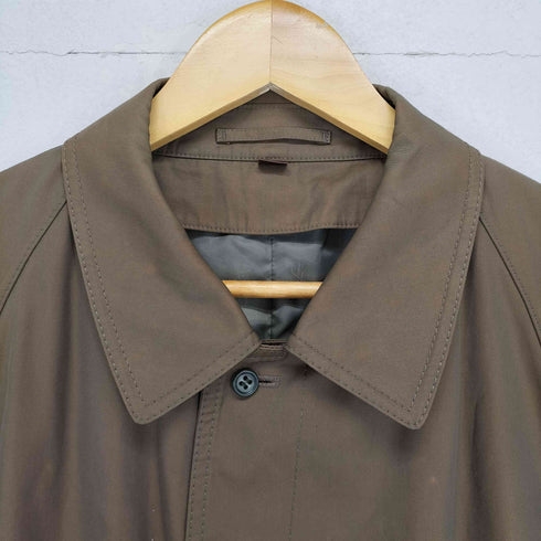 イヴサンローラン Yves Saint Laurent 玉虫 裏地チェックステンカラーコート メンズ 96A7