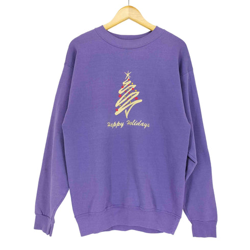 オニータ ONEITA 80-90s MADE IN USA HAPPY HOLIDAYS フロント刺繍スウェット メンズ JPN:L