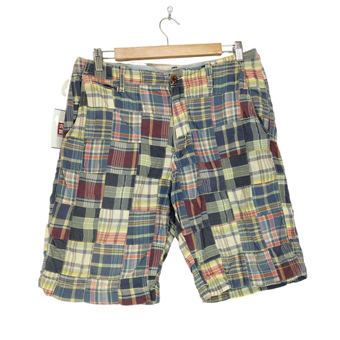ジェイクルー J.CREW チェック柄 パッチワークショーツ メンズ 32inch