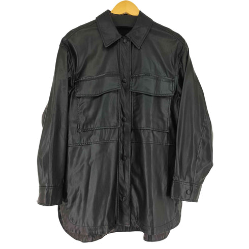 ザラ ZARA FAUX LEATHER OVERSHIRT レディース US XS