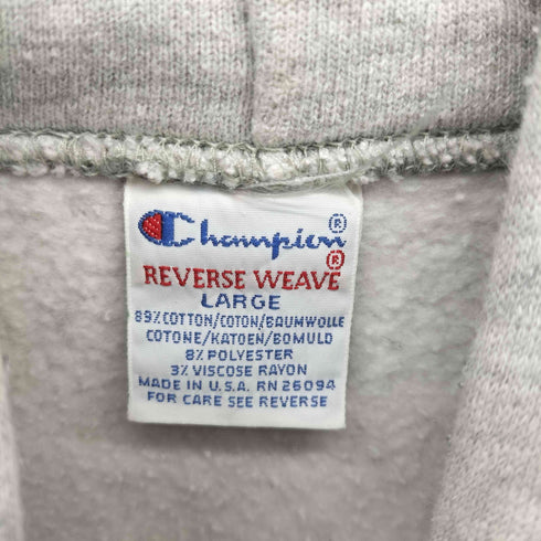 チャンピオン Champion 90S USA製 刺繍タグ REVERSE WEAVE リバースウィーブ ラバープリント フロントプリント プルオーバー パーカー メンズ import:L