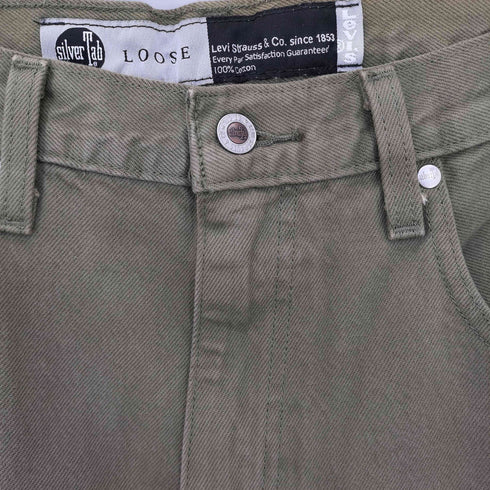 リーバイス Levis silver tab シルバータブ LOOSE ルーズ GREEN GARMENT DYE メンズ W34/L30