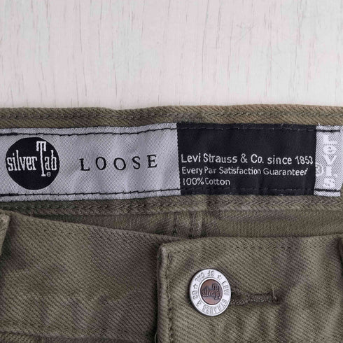 リーバイス Levis silver tab シルバータブ LOOSE ルーズ GREEN GARMENT DYE メンズ W34/L30