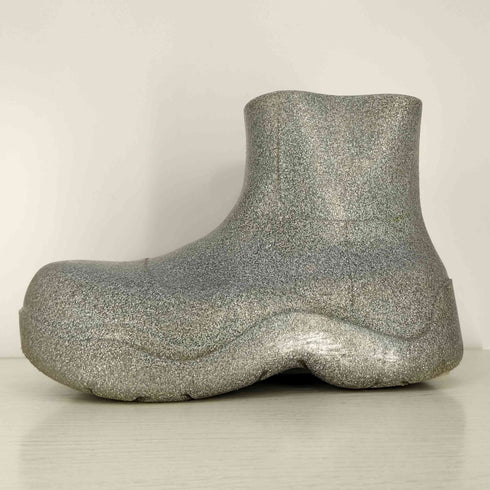 ボッテガヴェネタ BOTTEGA VENETA シルバー ラメ アンクル パドルブーツ メンズ