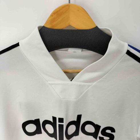 アディダス adidas 90s デサント製 バックロゴプリントS/Sゲームシャツ メンズ L-O