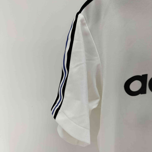 アディダス adidas 90s デサント製 バックロゴプリントS/Sゲームシャツ メンズ L-O