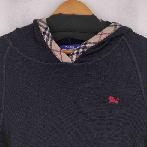 バーバリーブルーレーベル BURBERRY BLUE LABEL ロゴ刺繍 ウールパーカー レディース 38