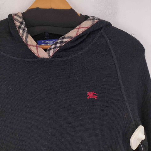 バーバリーブルーレーベル BURBERRY BLUE LABEL ロゴ刺繍 ウールパーカー レディース 38