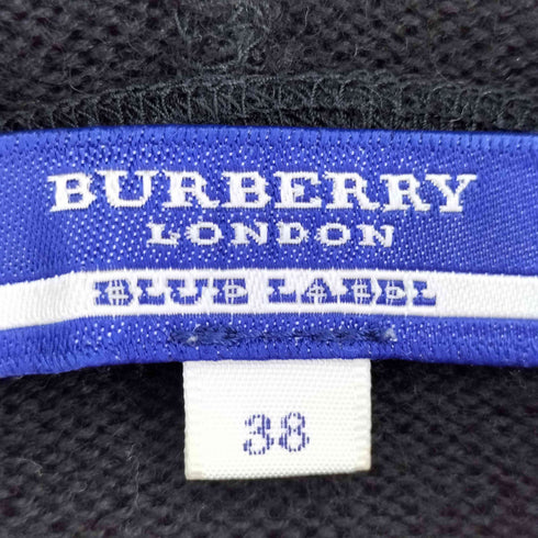 バーバリーブルーレーベル BURBERRY BLUE LABEL ロゴ刺繍 ウールパーカー レディース 38