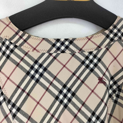 バーバリーブルーレーベル BURBERRY BLUE LABEL ロゴ刺繍 ノヴァチェック ノースリーブワンピース レディース 38