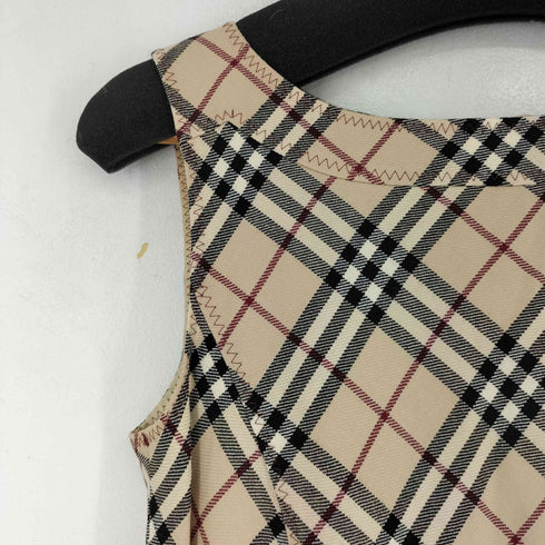バーバリーブルーレーベル BURBERRY BLUE LABEL ロゴ刺繍 ノヴァチェック ノースリーブワンピース レディース 38