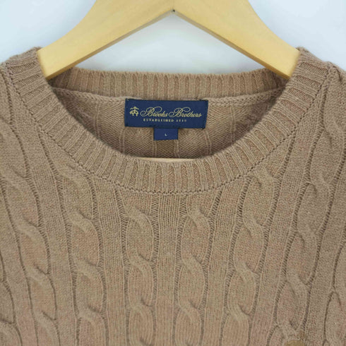 ブルックスブラザーズ BROOKS BROTHERS ウール GFロゴ ケーブル クルーネックセーター メンズ import:L