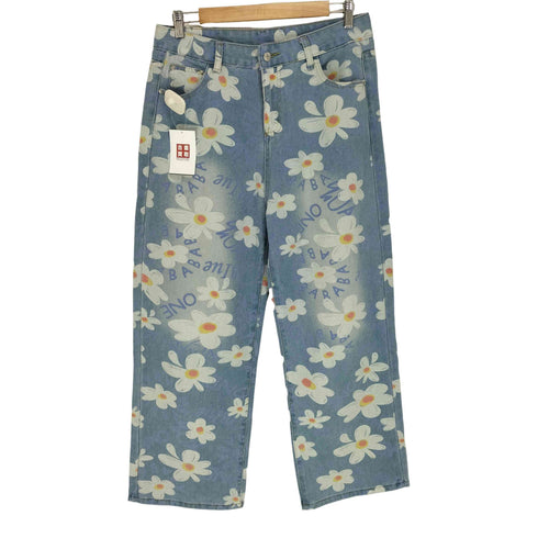 FASHION JEANS 花柄プリントワイドデニムパンツ Y2K メンズ XXL