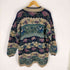 HANDKNITTED for MONSOON 花柄 サイドスリットニット メンズ JPN:M