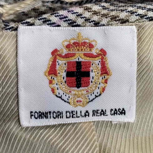 ルイジボレッリ LUIGI BORRELLI イタリア製 LUXURY VINTAGE チェック カシミヤシルク 2B テーラードジャケット メンズ 52