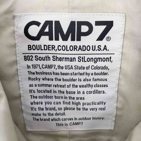 キャンプセブン CAMP7 八の字ジップ コットン ナイロン マウンテン パーカー ジャケット メンズ JPN:L