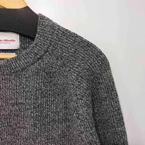 ヴァンソンエミレイユ Vincent et Mireille CREW NECK SWEATER 畔編みニット メンズ JPN:44
