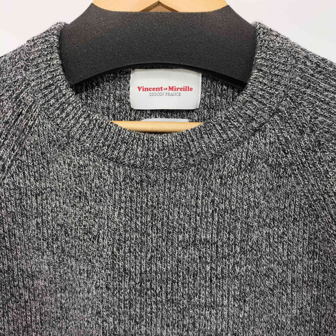ヴァンソンエミレイユ Vincent et Mireille CREW NECK SWEATER 畔編みニット メンズ JPN:44