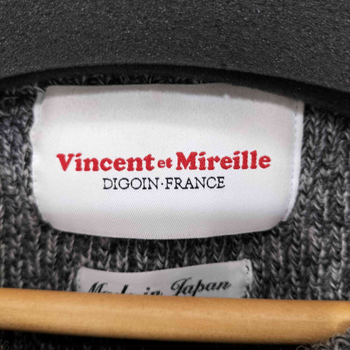 ヴァンソンエミレイユ Vincent et Mireille CREW NECK SWEATER 畔編みニット メンズ JPN:44