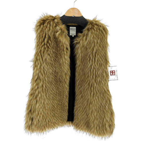 ザラ ZARA ホック式 フェイクファーベスト レディース import:M