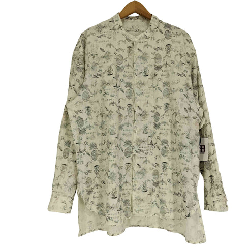 ネストローブ nest Robe 21AW UpcycleLino MANDALAJU コラボ ビッグ バンド カラー シャツ ユニセックス メンズ JPN:2