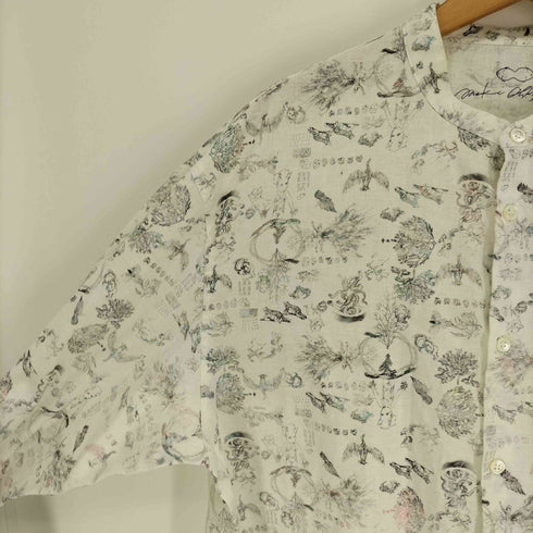 ネストローブ nest Robe 21AW UpcycleLino MANDALAJU コラボ ビッグ バンド カラー シャツ ユニセックス メンズ JPN:2