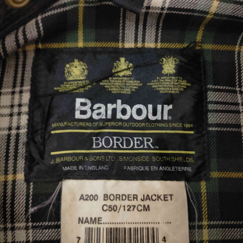 バブアー Barbour イングランド製 3ワラント BORDER JACKET オイルドジャケット メンズ C50