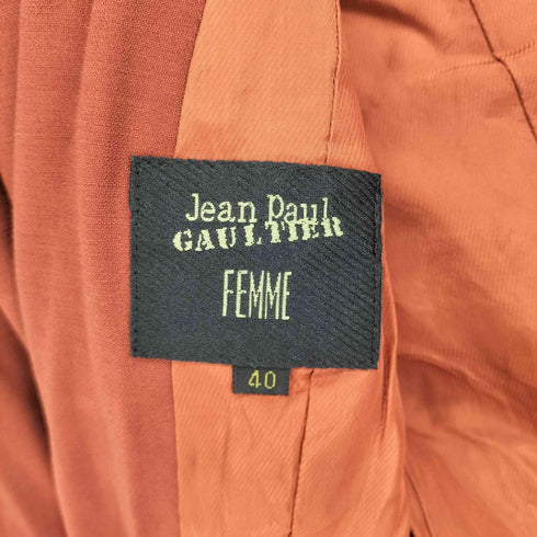 ジャンポールゴルチエフェム Jean Paul GAULTIER FEMME ウールプリーツデザインテーラードジャケット レディース 40