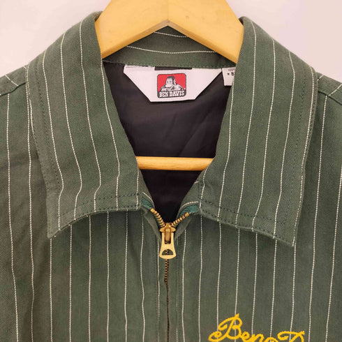 ベンデイビス BEN DAVIS チェーンステッチ ストライプ ジップアップワークジャケット メンズ JPN:M