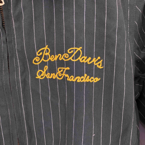 ベンデイビス BEN DAVIS チェーンステッチ ストライプ ジップアップワークジャケット メンズ JPN:M